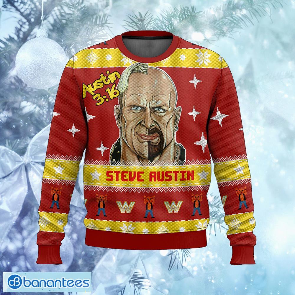 steve austin wwe christmas ugly sweater snowball knitted christmas sweater gift for adult image Steve Austin WWE Christmas Ugly Sweater Snowball Knitted Christmas Sweater Gift For Adult - Steve Austin WWE Christmas Ugly Sweater Photo_1