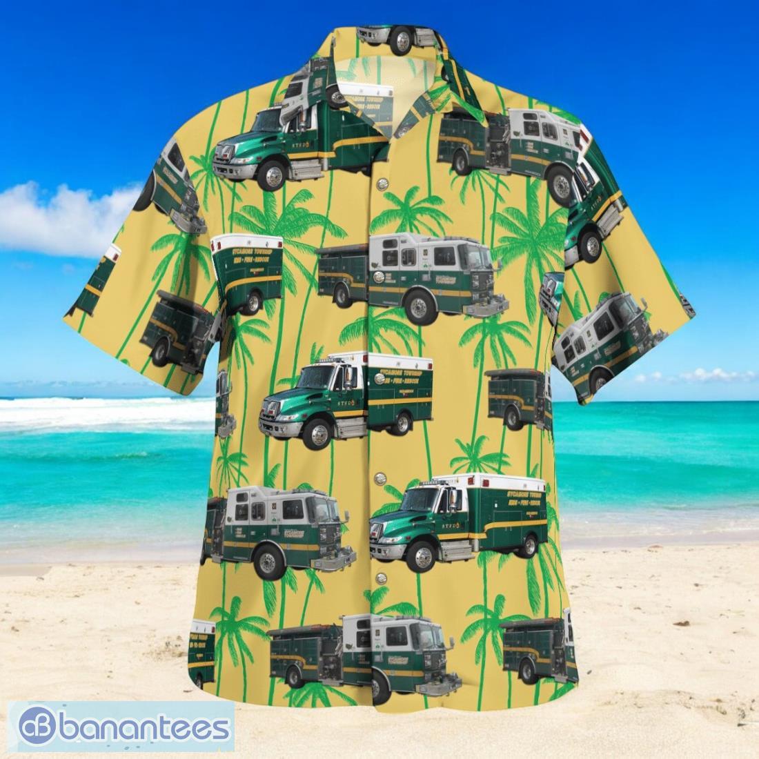 sycamore township ems amp fire department hawaiian shirt 1 image Sycamore Township EMS & Fire Department Hawaiian Shirt Product Photo 2