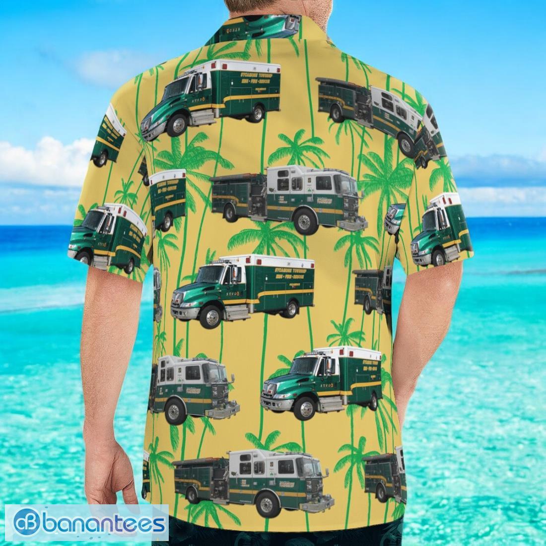 sycamore township ems amp fire department hawaiian shirt image Sycamore Township EMS & Fire Department Hawaiian Shirt Product Photo 1