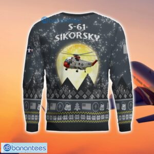 Sikorsky S-61 S61 3D Aircraft Moonlight Grey Ugly Christmas Sweater For Fans Product Photo 3