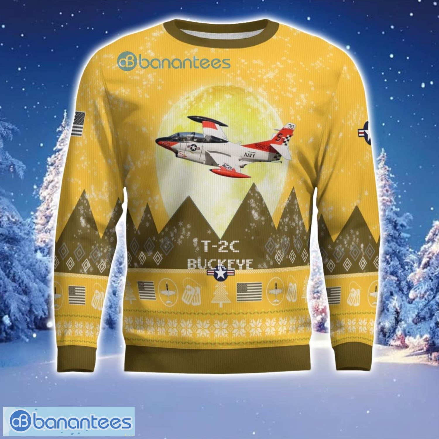 t 2c buckeye t2c aircraft moonlight 3d print ugly christmas sweater christmas gift yellow color sweater 1 image T-2C Buckeye T2C Aircraft Moonlight 3D Print Ugly Christmas Sweater Christmas Gift Yellow Color Sweater Product Photo 2