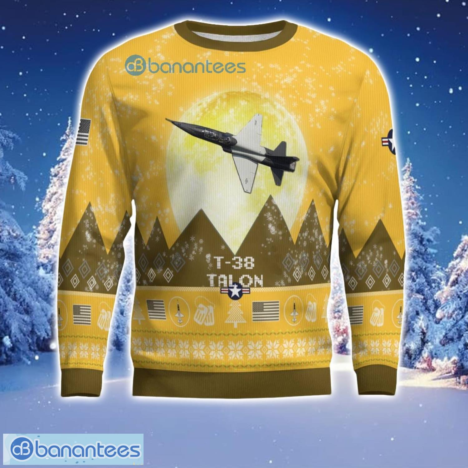 t 38 talon t38 aircraft moonlight 3d print ugly christmas sweater christmas gift yellow color sweater 1 image T-38 Talon T38 Aircraft Moonlight 3D Print Ugly Christmas Sweater Christmas Gift Yellow Color Sweater Product Photo 2