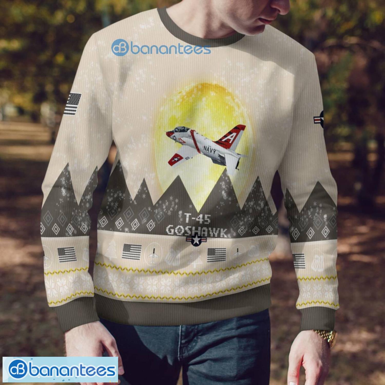 t 45 goshawk t45 all printed aircraft moonlight ugly christmas sweater 3 image T-45 Goshawk T45 All Printed Aircraft Moonlight Ugly Christmas Sweater Product Photo 4