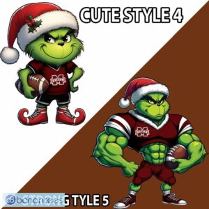 NCAA Mississippi State Bulldogs Player Grinch Knitted Xmas Sweater AOP Gift Holidays - NCAA Mississippi State Bulldogs New Grinch Ugly Christmas Sweater Photo 4