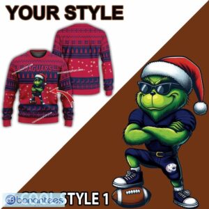 NCAA South Alabama Jaguars New Grinch Knitted Christmas Sweater AOP Gift For Men And Women - NCAA South Alabama Jaguars New Grinch Ugly Christmas Sweater Photo 2