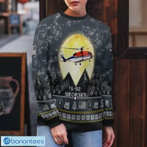 Sikorsky S-92 S92 3D Aircraft Moonlight Grey Ugly Christmas Sweater For Fans Product Photo 5
