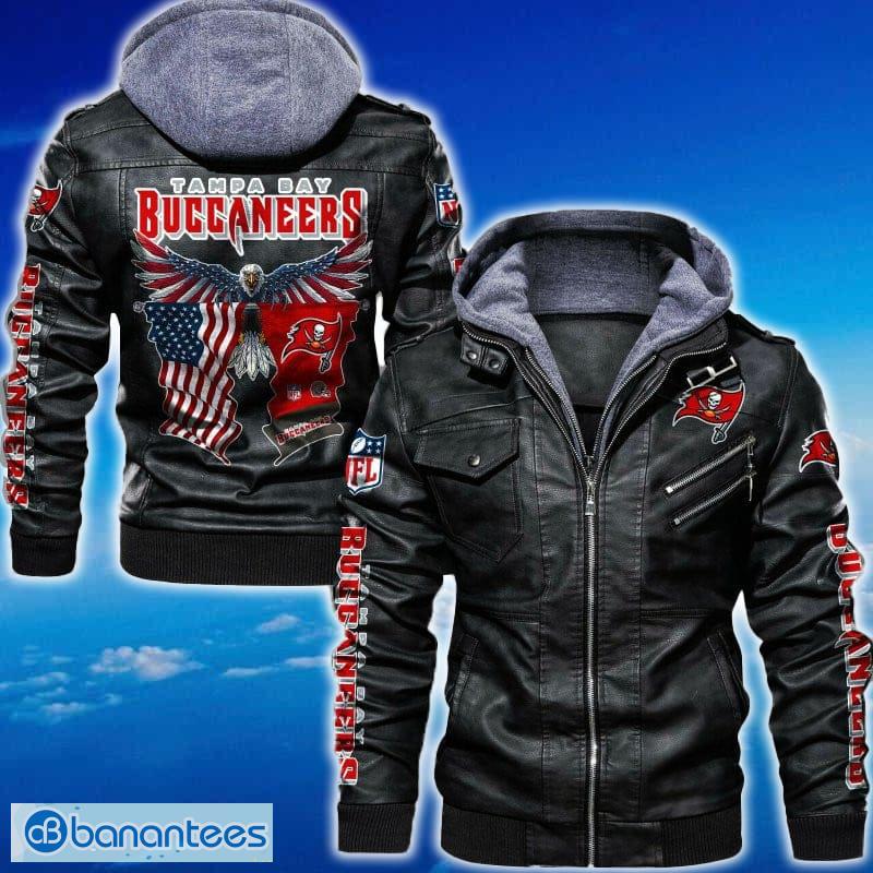 tampa bay buccaneers nfl eagle 2d leather jacket black and brown color image Tampa Bay Buccaneers NFL Eagle 2D Leather Jacket Black And Brown Color - Tampa Bay Buccaneers NFL Eagle Leather Jacket_1