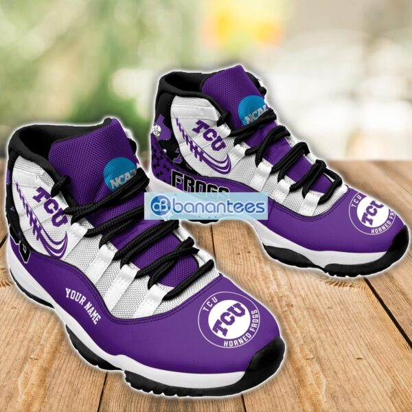 TCU Horned Frogs Air Jordan 11 Sneakers Custom Name Special Shoes For Fans Product Photo 3