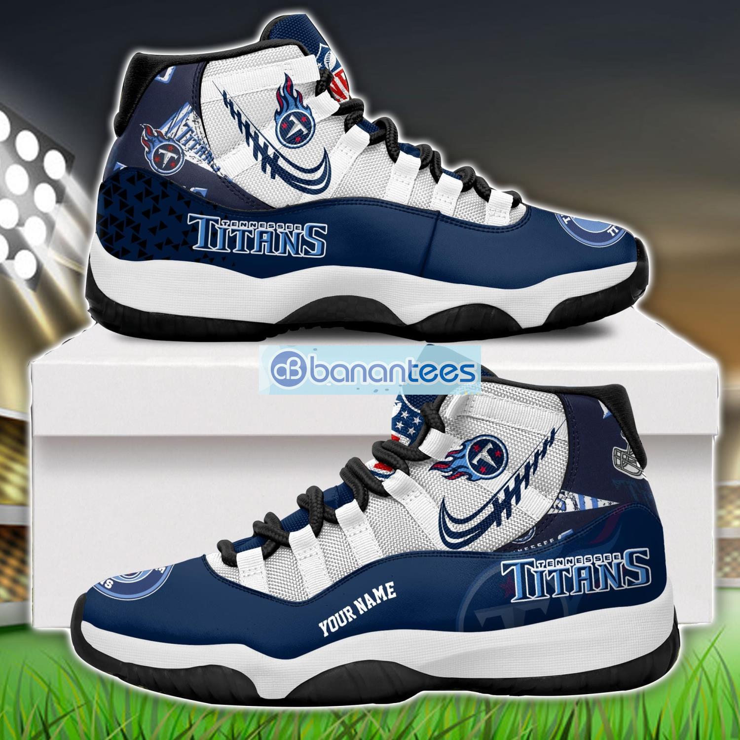 tennessee titans air jordan 11 sneakers custom name special shoes for fans image Tennessee Titans Air Jordan 11 Sneakers Custom Name Special Shoes For Fans Product Photo 1