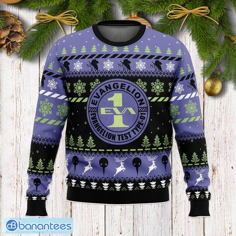 test type eva 01 neon genesis wrapping knitted christmas sweater gift for men and women image Test Type Eva-01 Neon Genesis Wrapping Knitted Christmas Sweater Gift For Men And Women - Test Type Eva-01 Neon Genesis Ugly Christmas Sweater Photo_1