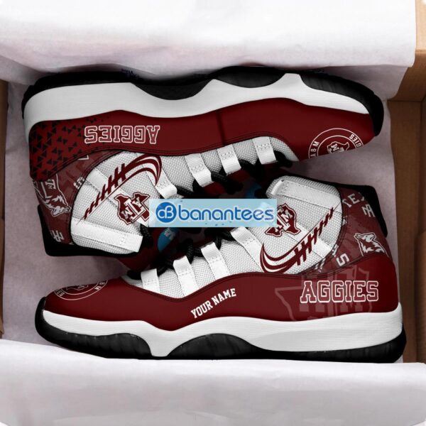 Texas A&M Aggies Air Jordan 11 Sneakers Custom Name Special Shoes For Fans Product Photo 2