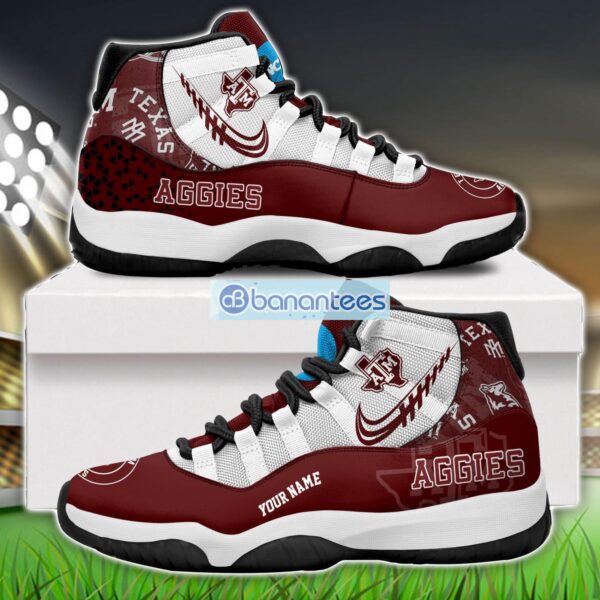 Texas A&M Aggies Air Jordan 11 Sneakers Custom Name Special Shoes For Fans Product Photo 1