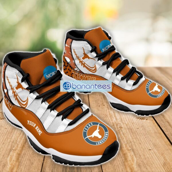 Texas Longhorns Air Jordan 11 Sneakers Custom Name Special Shoes For Fans Product Photo 3