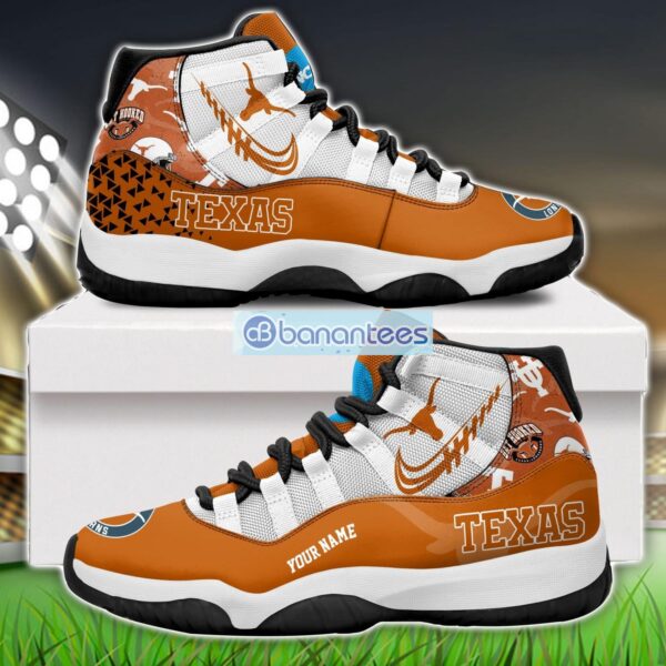 Texas Longhorns Air Jordan 11 Sneakers Custom Name Special Shoes For Fans Product Photo 1