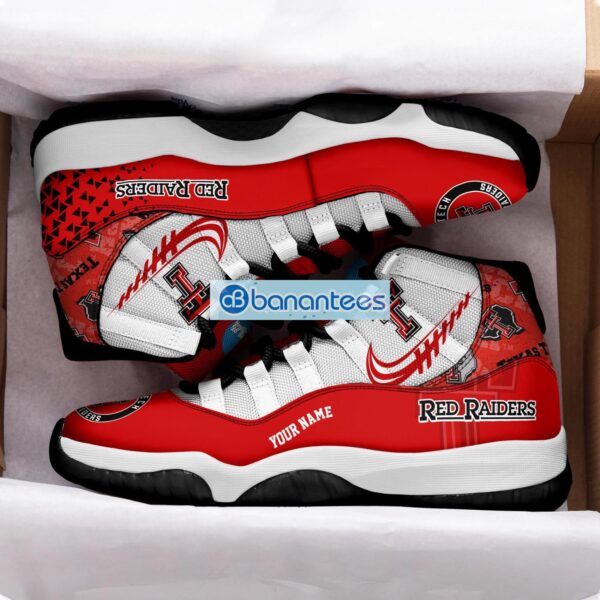 Texas Tech Red Raiders Air Jordan 11 Sneakers Custom Name Special Shoes For Fans Product Photo 2