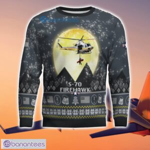 S-70 Firehawk S70 3D Aircraft Moonlight Grey Ugly Christmas Sweater For Fans Product Photo 2