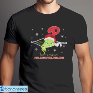 The Grinch I Hate People But I Love Philadelphia Phillies Christmas T-shirt Product Photo 6