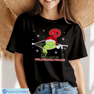 The Grinch I Hate People But I Love Philadelphia Phillies Christmas T-shirt Product Photo 7