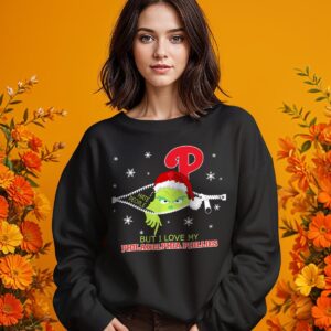The Grinch I Hate People But I Love Philadelphia Phillies Christmas T-shirt Product Photo 8