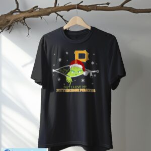 The Grinch I Hate People But I Love Pittsburgh Pirates Christmas T-shirt Product Photo 5