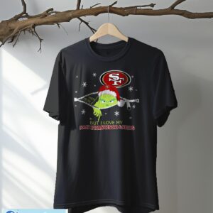 The Grinch I Hate People But I Love San Francisco 49ers Christmas T-shirt Product Photo 6