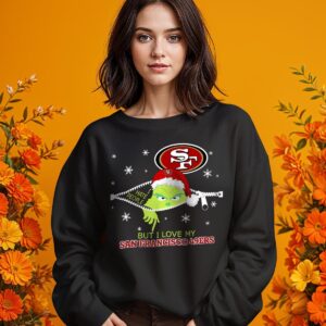 The Grinch I Hate People But I Love San Francisco 49ers Christmas T-shirt Product Photo 8