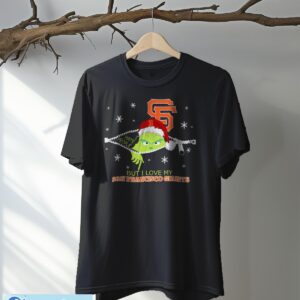 The Grinch I Hate People But I Love San Francisco Giants Christmas T-shirt Product Photo 5