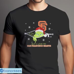 The Grinch I Hate People But I Love San Francisco Giants Christmas T-shirt Product Photo 6
