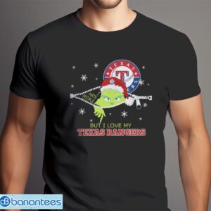 The Grinch I Hate People But I Love Texas Rangers Christmas T-shirt Product Photo 6