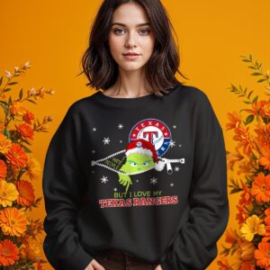 The Grinch I Hate People But I Love Texas Rangers Christmas T-shirt Product Photo 8