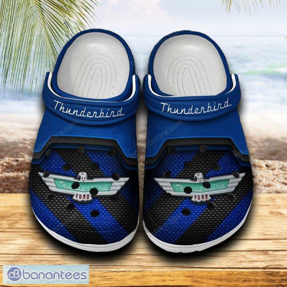 thunderbird car clog shoes blue color new gift for fans custom name image Thunderbird Car Clog Shoes Blue Color New Gift For Fans Custom Name - Thunderbird Car Clog Shoes Blue Color New Gift For Fans Custom Name