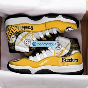 Pittsburgh Steelers Air Jordan 11 Sneakers Custom Name Special Shoes For Fans Product Photo 2