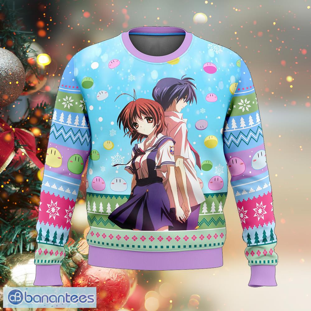 tomoya and nagisa clannad reindeer knitted christmas sweater aop gift for men and women image Tomoya And Nagisa Clannad Reindeer Knitted Christmas Sweater AOP Gift For Men And Women - Tomoya And Nagisa Clannad Ugly Christmas Sweater Photo_1