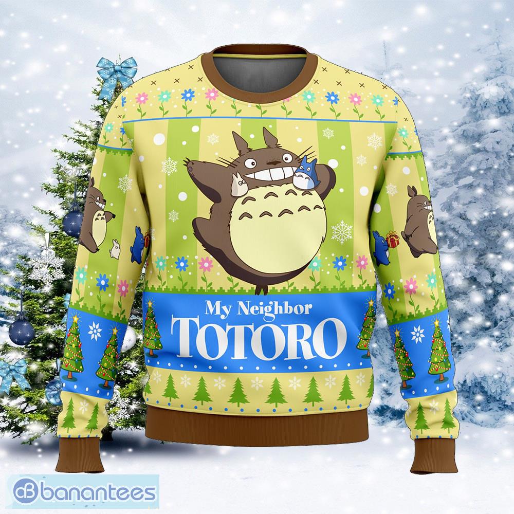 totoro and friends my neighbor totoro event ugly christmas sweater gift for men and women image Totoro and Friends My Neighbor Totoro Event Ugly Christmas Sweater Gift For Men And Women - Totoro and Friends My Neighbor Totoro Ugly Christmas Sweater Photo_1