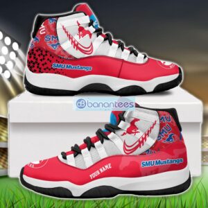 SMU Mustangs Air Jordan 11 Sneakers Custom Name Special Shoes For Fans Product Photo 1