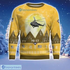 Mi-17 Mi17 Aircraft Moonlight 3D Print Ugly Christmas Sweater Christmas Gift Yellow Color Sweater Product Photo 2