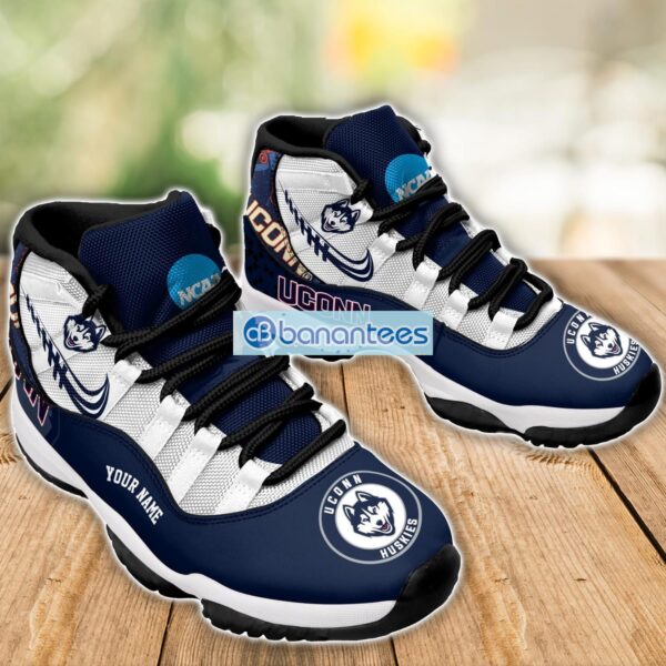 Uconn Huskies Air Jordan 11 Sneakers Custom Name Special Shoes For Fans Product Photo 3