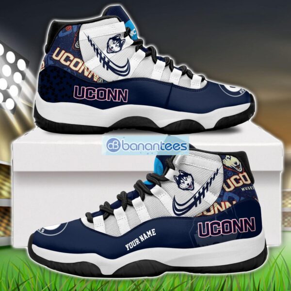 Uconn Huskies Air Jordan 11 Sneakers Custom Name Special Shoes For Fans Product Photo 1