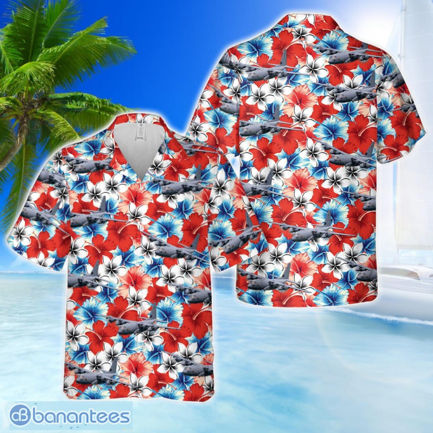 us air force lockheed ac 130 4th of july 3d hawaiian shirt beach team gift image US Air Force Lockheed AC-130, 4th of July 3D Hawaiian Shirt Beach Team Gift Product Photo 1