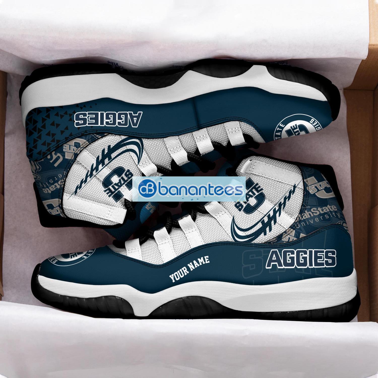 utah state aggies air jordan 11 sneakers custom name special shoes for fans 1 image Utah State Aggies Air Jordan 11 Sneakers Custom Name Special Shoes For Fans Product Photo 2