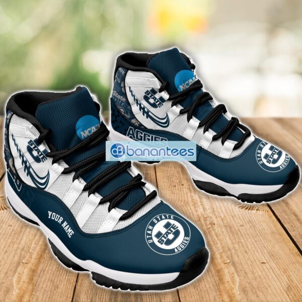 Utah State Aggies Air Jordan 11 Sneakers Custom Name Special Shoes For Fans Product Photo 3