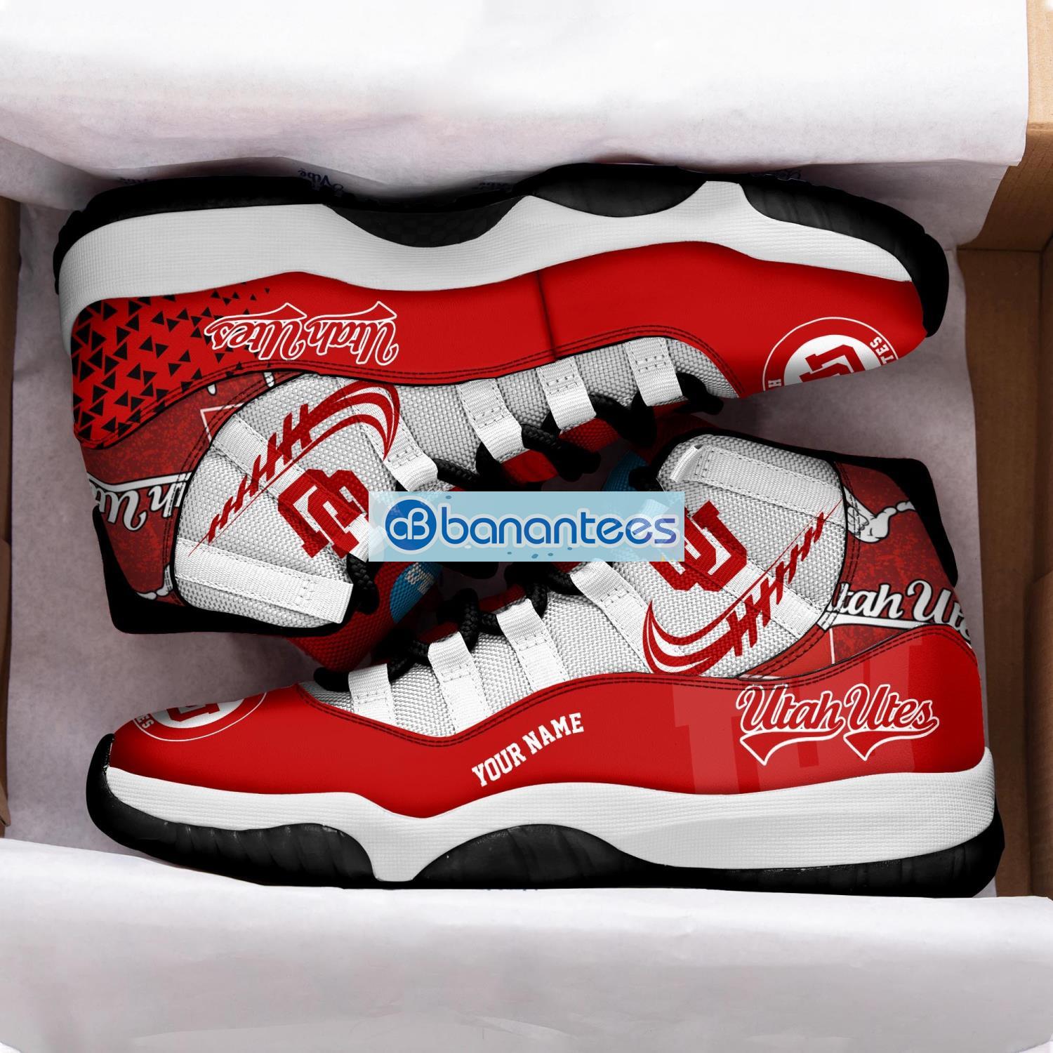 utah utes air jordan 11 sneakers custom name special shoes for fans 1 image Utah Utes Air Jordan 11 Sneakers Custom Name Special Shoes For Fans Product Photo 2