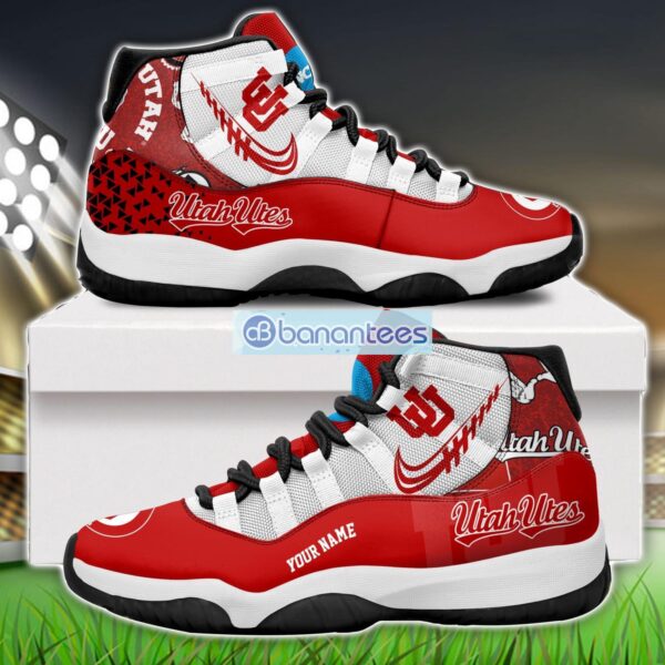 Utah Utes Air Jordan 11 Sneakers Custom Name Special Shoes For Fans Product Photo 1