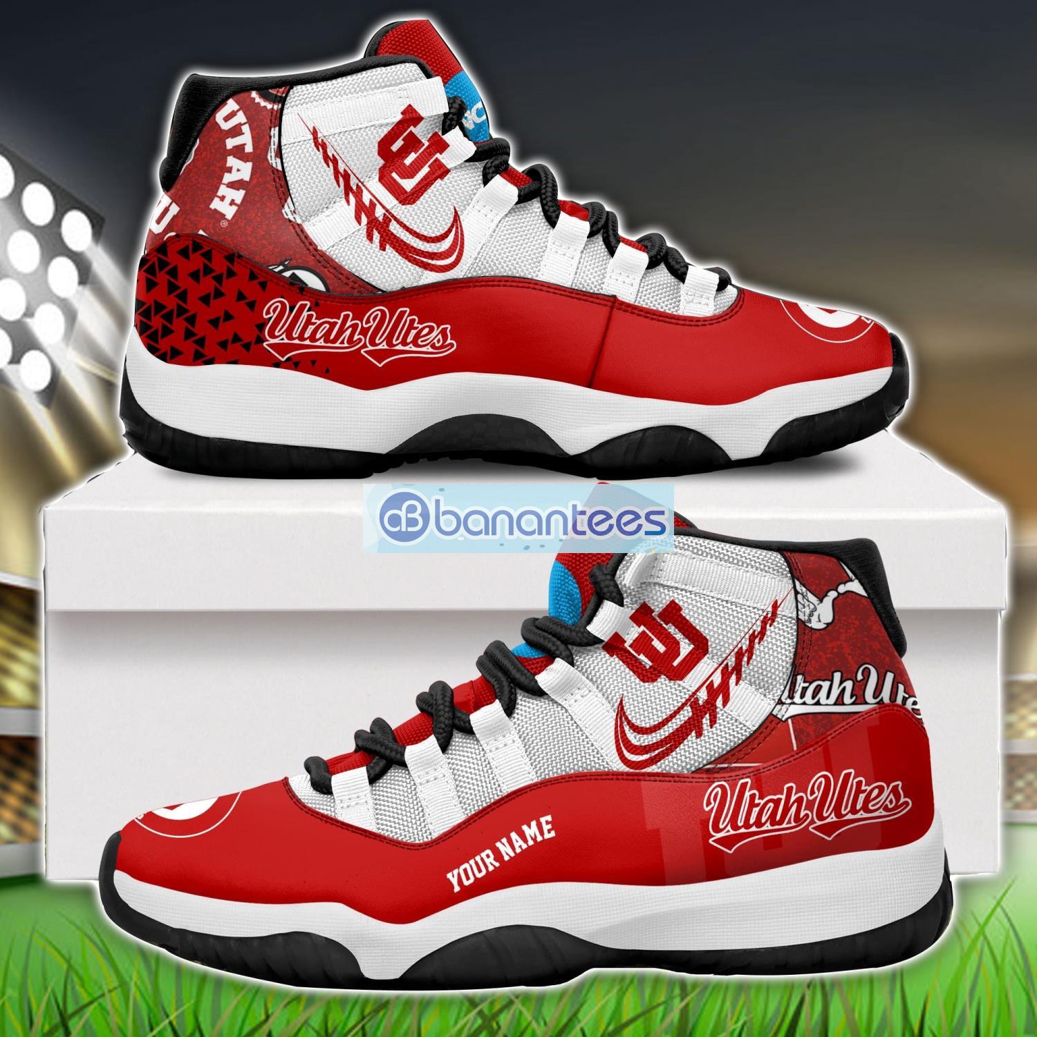 utah utes air jordan 11 sneakers custom name special shoes for fans image Utah Utes Air Jordan 11 Sneakers Custom Name Special Shoes For Fans Product Photo 1