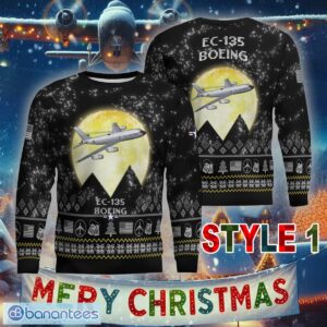 Aircraft Moonight Boeing EC-135 EC135 Ugly Xmas Sweater Gift Holidays - Boeing EC-135 EC135 Aircraft Moonlight Ugly Christmas Sweater_6