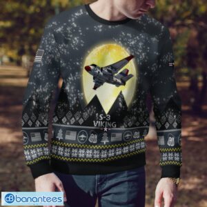 S-3 Viking S3 3D Aircraft Moonlight Grey Ugly Christmas Sweater For Fans Product Photo 4