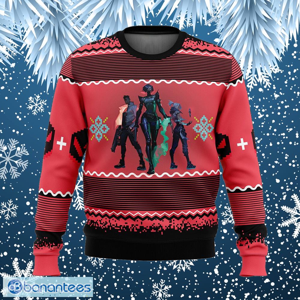 valorant cosy knitted christmas sweater aop gift for men and women image Valorant Cosy Knitted Christmas Sweater AOP Gift For Men And Women - Valorant Ugly Christmas Sweater Photo_1