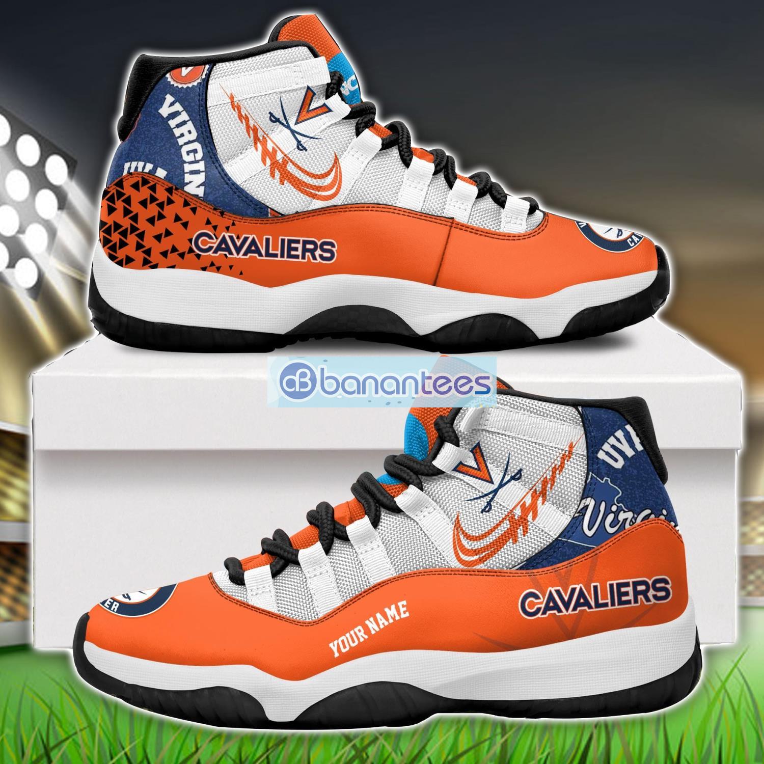 virginia cavaliers air jordan 11 sneakers custom name special shoes for fans image Virginia Cavaliers Air Jordan 11 Sneakers Custom Name Special Shoes For Fans Product Photo 1