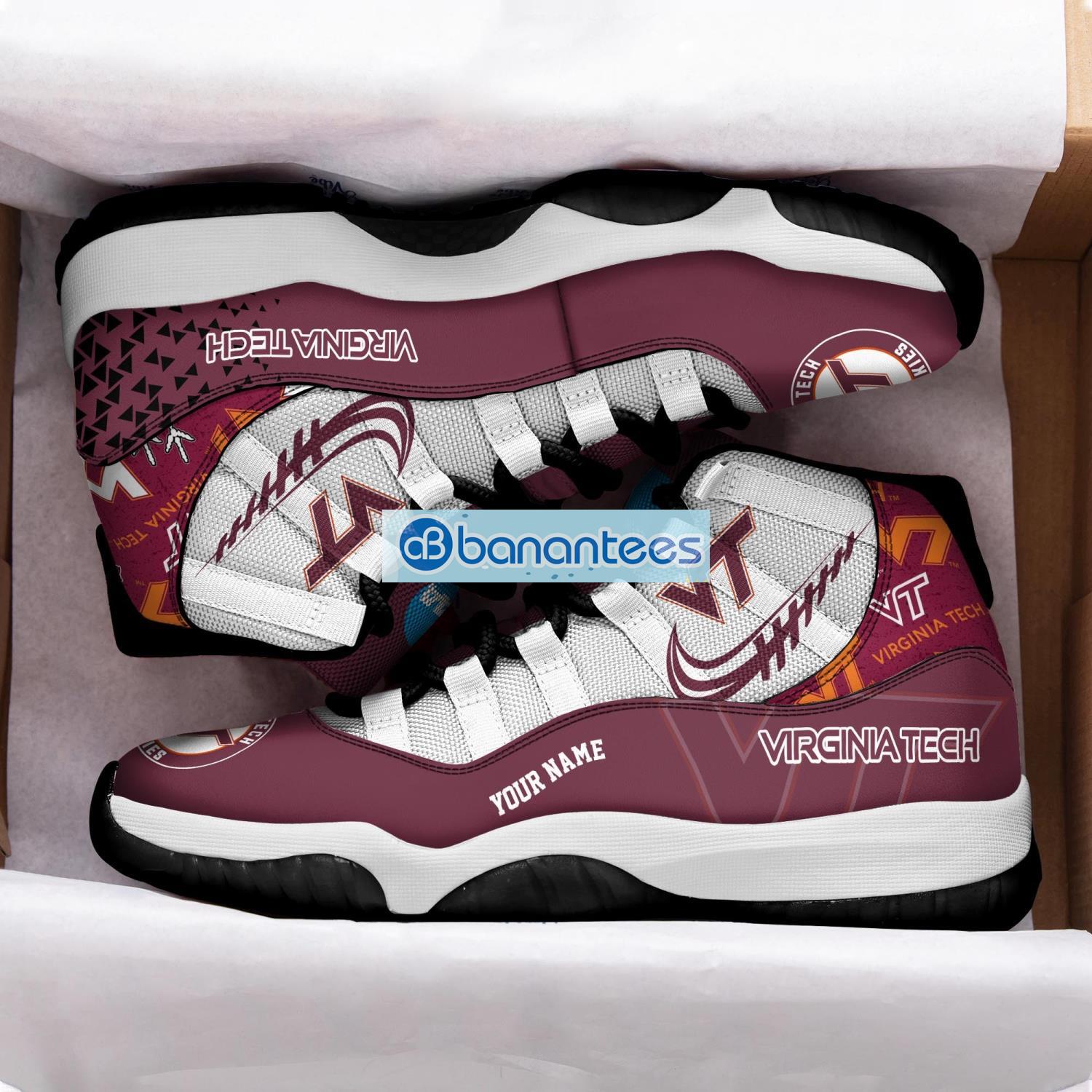 virginia tech hokies air jordan 11 sneakers custom name special shoes for fans 1 image Virginia Tech Hokies Air Jordan 11 Sneakers Custom Name Special Shoes For Fans Product Photo 2