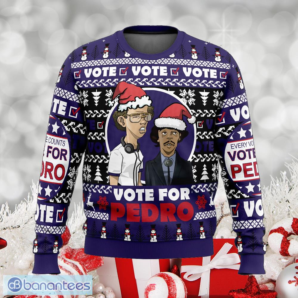vote for pedro napoleon dynamite traditional ugly christmas sweater gift holidays image Vote for Pedro Napoleon Dynamite Traditional Ugly Christmas Sweater Gift Holidays - Vote for Pedro Napoleon Dynamite Ugly Christmas Sweater Photo_1